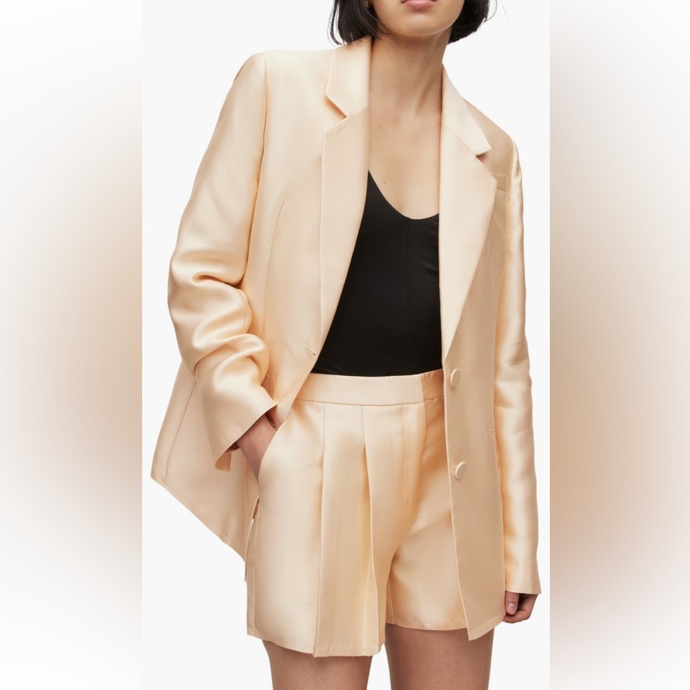 ALL SAINTS Blazer/short set. Satin (taffeta)